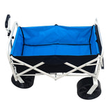 Chariot pliant de jardin, de courses, de plage, blanc, noir, bleu