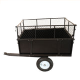 Remorque de tondeuse à gazon robuste, camion à benne basculante en acier, charge de 661,4 lb, utilitaire de jardin avec parois latérales amovibles pour le transport de tourbe de sol, matériaux de construction en acier