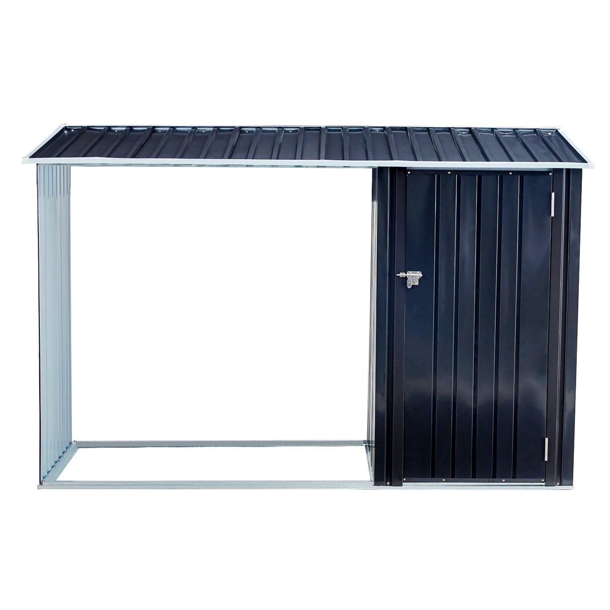 Firewood Storage Shed Outdoor Rack Outdoor na may Log Holder Shelter para sa Patio Anthracite Galvanized Steel