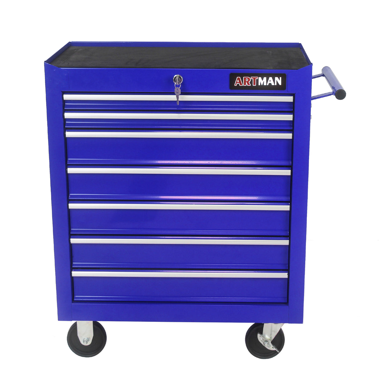 7 Drawers Multifunctional Tool Cart with Wheels Blue