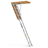 Aluminium zolderladder 350 lbs capaciteit 22 1/2" x 54" opening 7-10ft plafond - metallic grijs