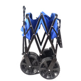 Carrito plegable para compras de jardín, carrito de playa, Metal azul