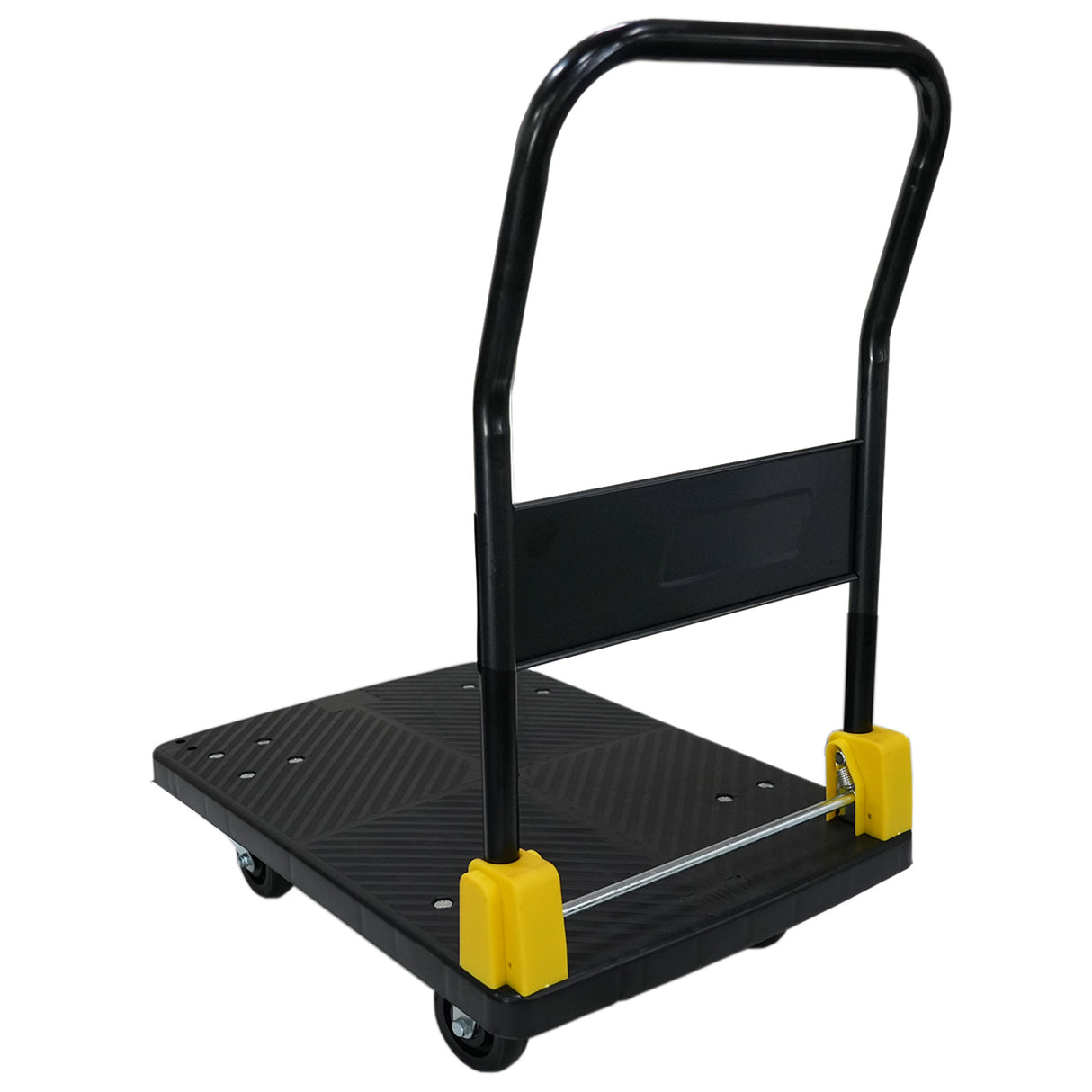 Foldable Platform Push Hand Truck Cart 440 lbs. Capacity 2 Swivel Brake Wheels--Black