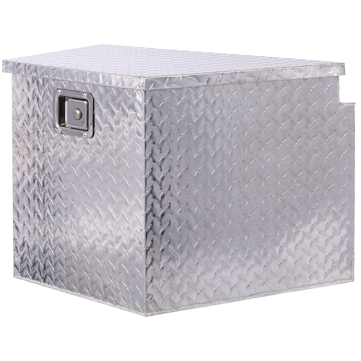 Caja de herramientas de aluminio de 29 pulgadas, caja de camión resistente, almacenamiento para camioneta y remolque al aire libre, organizador para vehículos recreativos debajo de la carrocería con llaves de bloqueo, plateado, 29x16,5x18,5 pulgadas