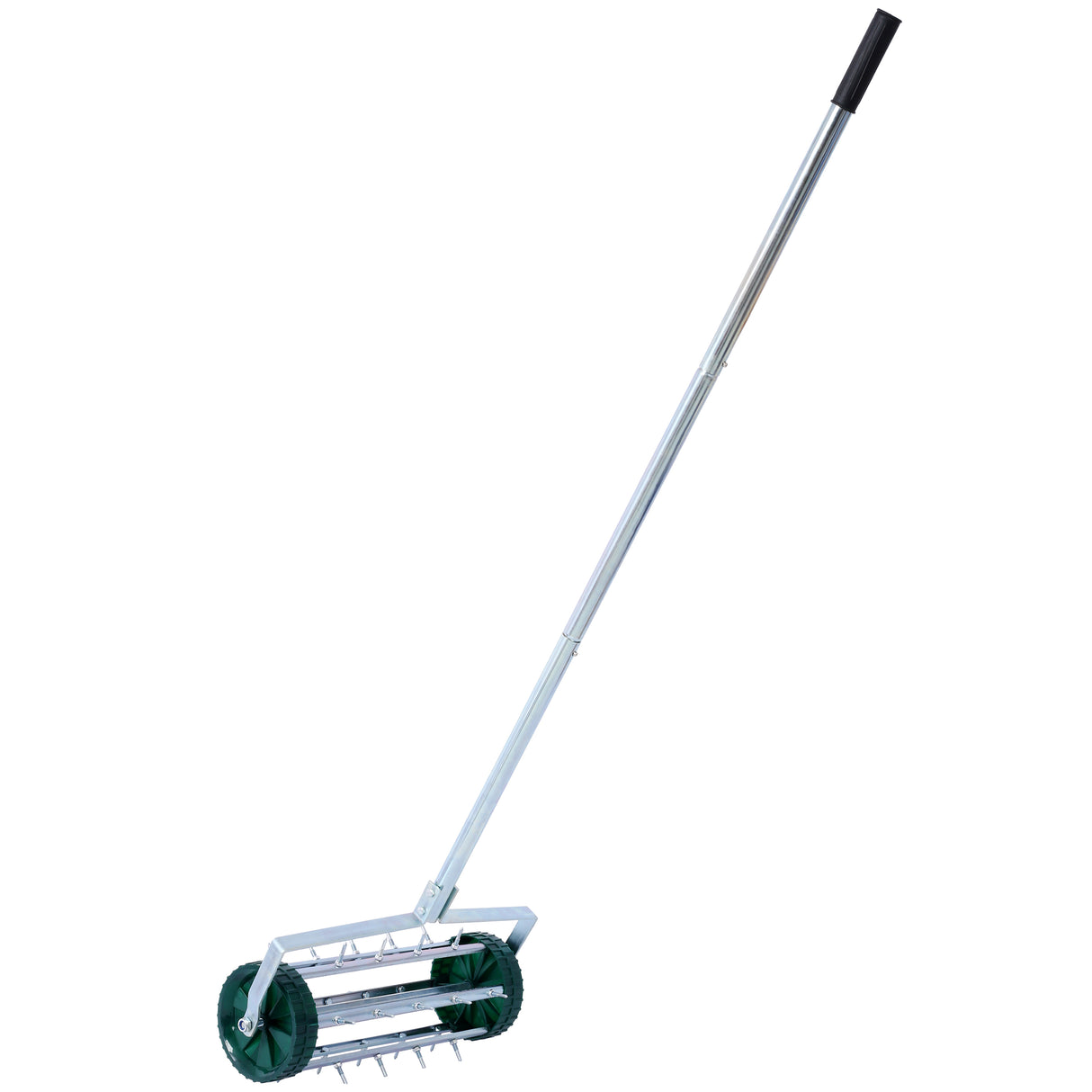 Spike Lawn Aerator Heavy Duty Rolling Aerator Garden Yard Rotary Push Aeration with Steel Handle