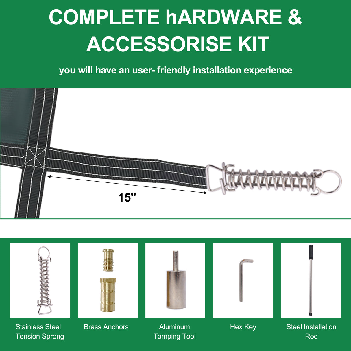 Zwembadveiligheidsafdekking past op 20x40ft rechthoekige ingegraven winterzwembaden met 4x8ft centrale eindtrede, drievoudig gestikt gaas met hoge sterkte PP, grote regendoorlatendheid, installatiehardware - groen gaas