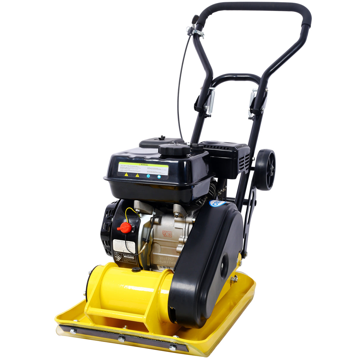 Compacteur à plaque de 20 x 14 pouces avec force de compactage par vibration de gaz MAX 7,0 HP 5 500 VPM avec roue intégrée Conforme à l'EPA