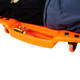 Creeper en plastique de 48 pouces, corps ergonomique moulé par soufflage en PEHD avec appui-tête rembourré et deux plateaux à outils, capacité de 440 lb, Orange