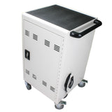 Mobile Charging Cart and Cabinet for Tablets Laptops 30-Device with Combination Lock White