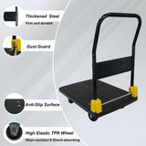 Foldable Platform Push Hand Truck Cart 880 lbs. Capacity--Black