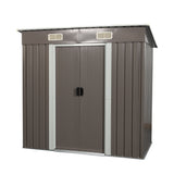 6ft x 4ft Outdoor Metal Storage Shed Grey