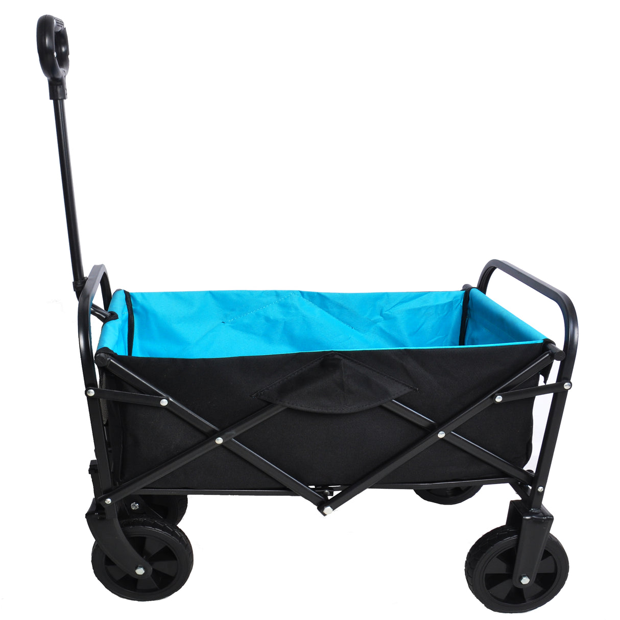 Mini carrello pieghevole da giardino per la spesa da spiaggia, nero blu