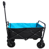 Mini Folding Wagon Garden Shopping Beach Cart Black Blue