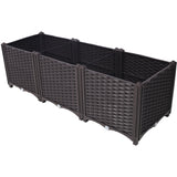 47,2" L X 15,7" D X 14,7" H Diep verhoogd tuinbed Plastic plantenbakken voor groenten, bloemen, kruiden en vetplanten Zelfwater gevend Verhoogd - Bruin