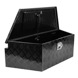 39 Inch Aluminum Utility Trailer Tongue Tool Box 5 Bar Tread Waterproof Under Truck Storage for Pick Up Bed RV ATV with Lock & Keys 38.8"x16.5"x12"