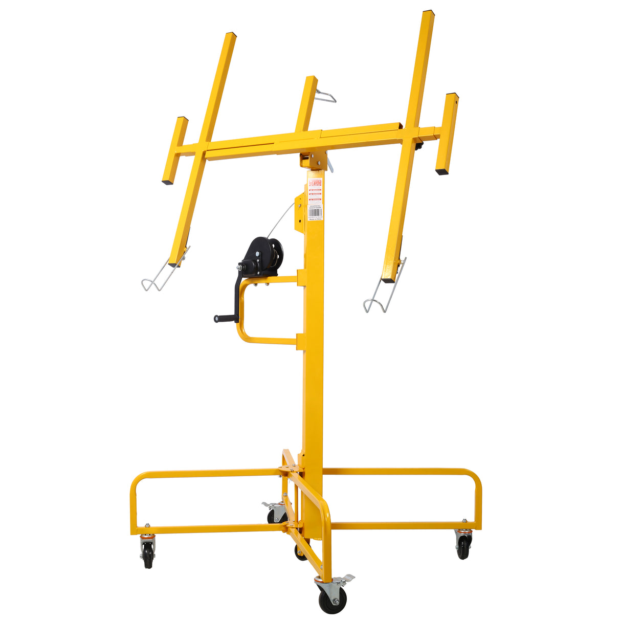 Drywall Lift Panel 16' Panel Hoist Jack Lifter Rolling Caster Wheel Sheetrock Construction Tools 150-lb. Capacity 4ft. x 16ft. Max. Sheet Size--Yellow