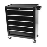 5 Drawers Rolling Tool Chest Cabinet na may Wheels Storage Cabinet at Box Organizer para sa Garage Warehouse Workshop Black