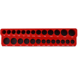 3 Piece SAE Magnetic Socket Organizers for Toolboxes Magnetic Holder Black Tool Box--Red