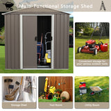 6ft x 5ft Outdoor Metal Storage Shed with Window Gray