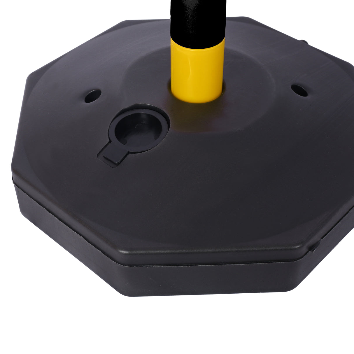 Lot de 6 cônes de délinéation de la circulation avec base rechargeable, barrière de sécurité réglable avec chaîne en plastique de 1,5 m, poteau de contrôle des foules extérieur et intérieur pour le contrôle et l'avertissement - jaune + noir