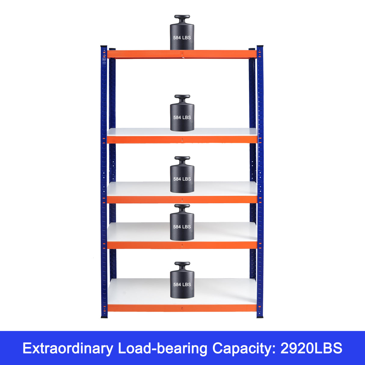 2920 Lbs. Capacity Garage Storage Shelves Heavy Duty Blue Orange