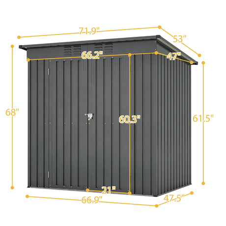 6 x 1,20 m buitenopslag, gereedschap voor alle weersomstandigheden, voor tuin, achtertuin, gazon, zwart