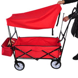 Chariot de plage pour courses de jardin, chariot pliable rouge