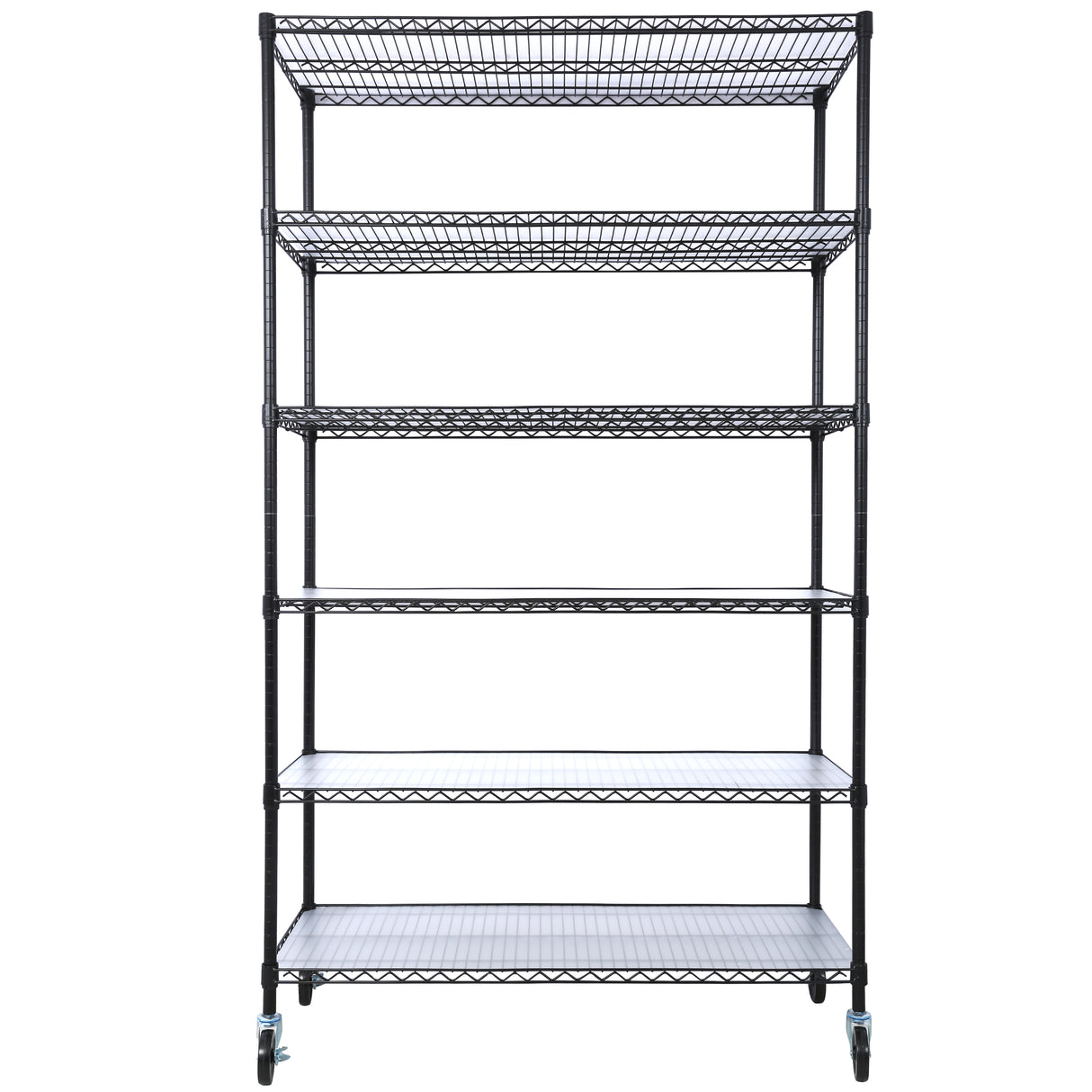 6 Tier 6000lbs Capacity NSF Metal Shelf Wire Shelving Unit Heavy Duty Adjustable Storage Rack with Wheels & Shelf Liners for Commercial Grade Utility Steel Storage Rack Black 84"H x 48"L x 20"D