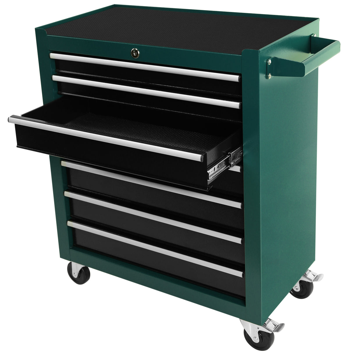 7-Drawer Rolling Tool Cart Box on Wheels Lockable Home Repair Storage Organizer Chest Cabinet para sa Mechanic Garage