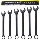 Jumbo Combination Wrench Set Extra Large SAE 1-3/8'' to 2'' Black Oxide with Pouch 6-piece