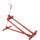 Elevador de cortacésped fácil para tractores de montar Elevador de capacidad de 800 libras Ayuda de limpieza para montar Tractor de césped universal + Inclinación ajustable de 45° Rojo