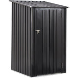 3 x 3 FT Outdoor Storage Shed Metal Steel Garden with Single Lockable Door Small Outdoor Utility Tool for Backyard Patio Lawn Dark Gray