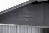 6x4x6ft Garden Metal Storage Shed Outdoor Storing Tools Rainproof Hinge Door Version Gray White