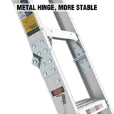 Aluminum Attic Ladder 350 Lbs Capacity 22 1/2" x 54" Opening 7-10ft Ceiling--Metallic Grey