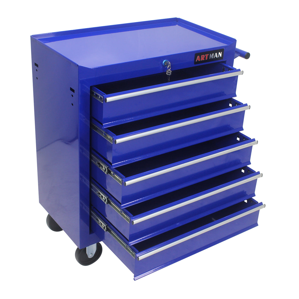 5 Drawers Multifunctional Tool Cart with Wheels Blue