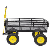 Big Wagon Cart Garden Trucks Transport Firewood Yellow Black