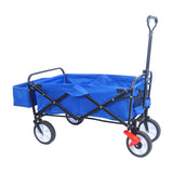 Folding Wagon Garden Shopping Beach Cart Blue Color