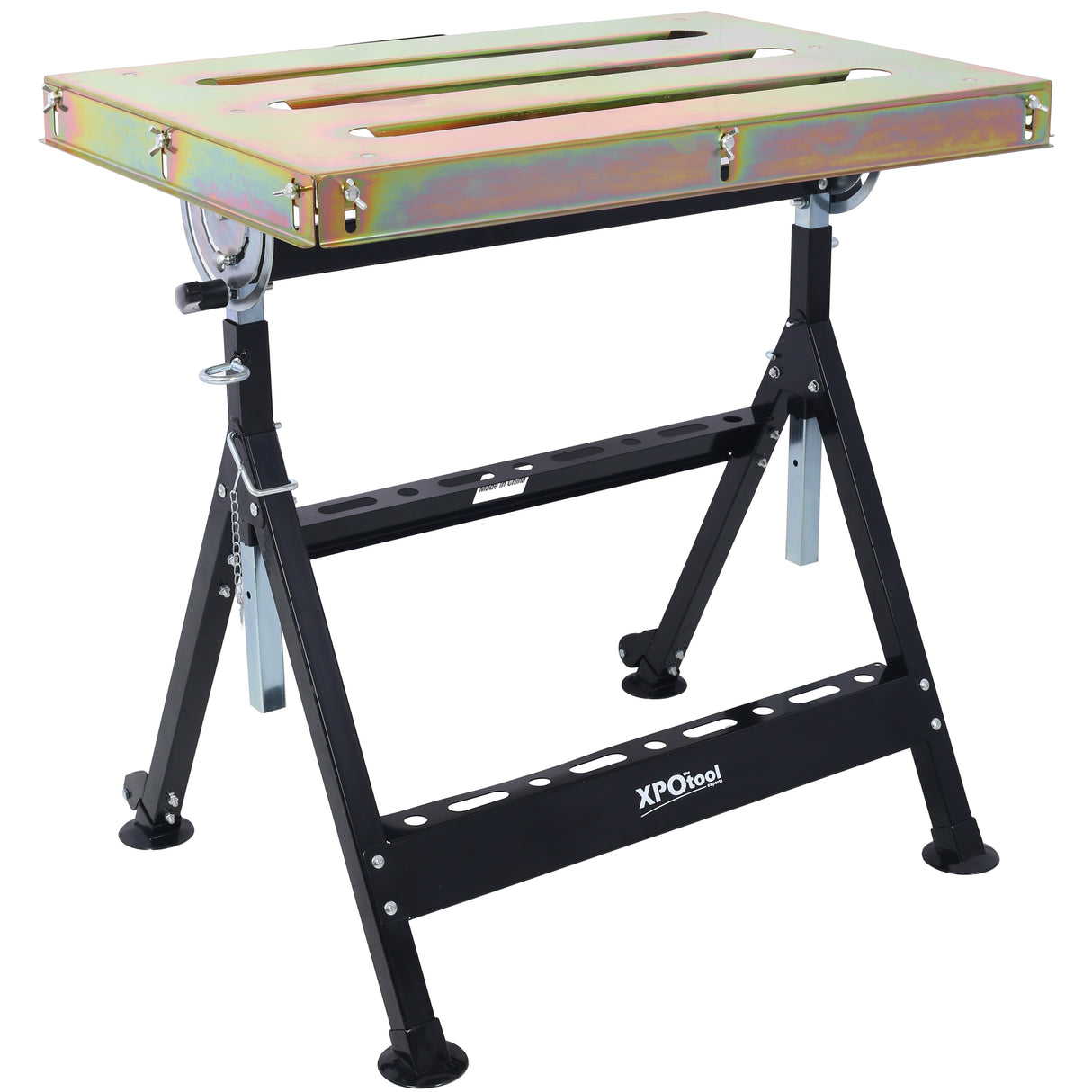 Welding Workbench Table 30"x20" 400lbs Load Capacity Steel on Wheels Folding Work Bench with Three Slot Adjustable Angle & Height