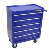 5 Drawers Multifunctional Tool Cart with Wheels Blue