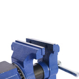 5" Multi-Jaw Rotating Bench Vise Multipurpose 360-Degree Rotation Clamp on Vise with Swivel Base and Head 5inch--Blue