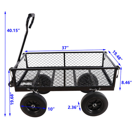 Solid Wheels Gereedschapskar Tuinwagens Transport Brandhout Zwart