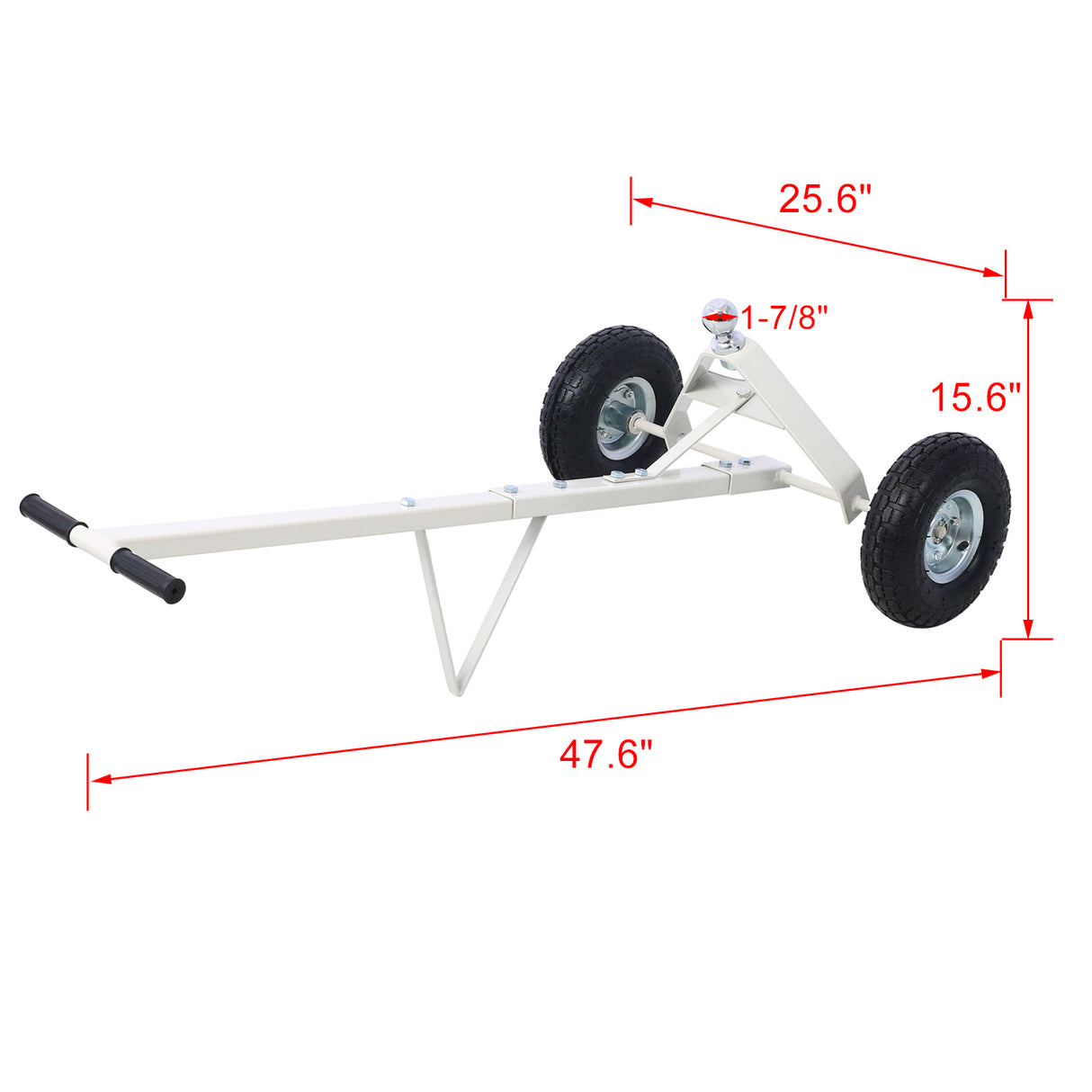 Trailer Dolly na may Pneumatic Gulong 600 Lb. Pinakamataas na Kapasidad--Gray