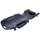 Plastic Creeper 48 Inch Blow Molded Ergonomic HDPE Body with Padded Headrest & Dual Tool Trays 440 Lbs Capacity Black