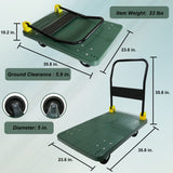 Opvouwbare platform-duwsteekwagenwagen 880 lbs. Gewichtscapaciteit - Groen