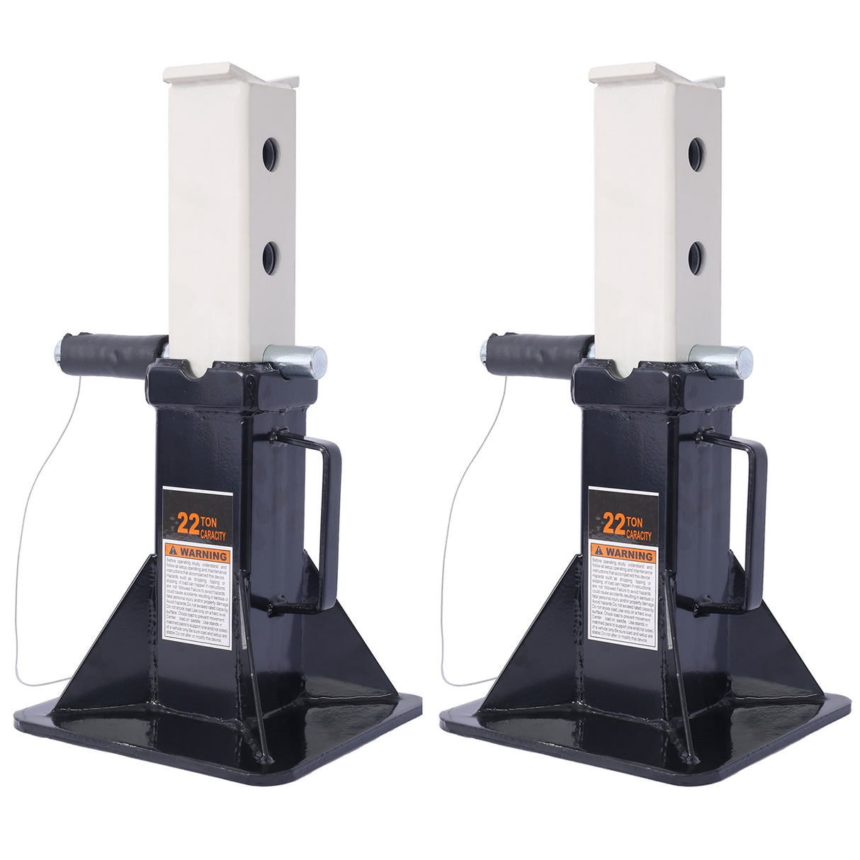 1 Pair Heavy Duty Pin Type Professional Car Jack Stand with Lock 22 Ton (44,000 lb) Capacity--Black