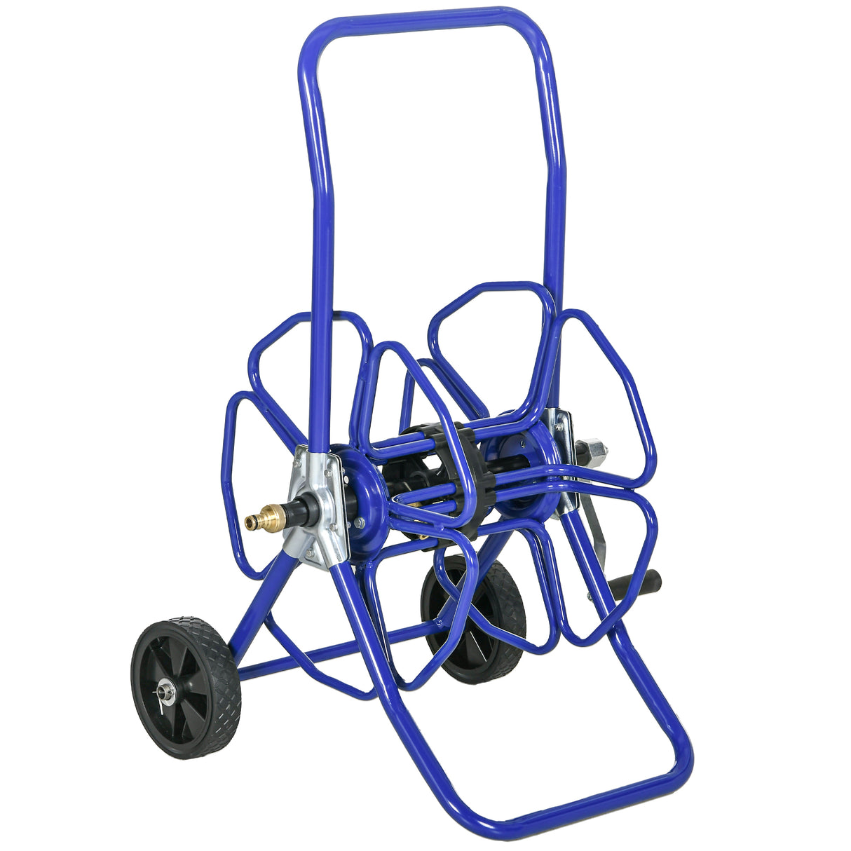 Garden Portable Water Hose Reel Cart Hold Up to 98' of 5/8" Hose (Hose Not Included) with Wheels for Yard Lawn--Blue