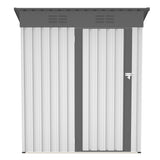 Hangar de rangement extérieur en métal galvanisé, 5X3 pieds, jardin avec portes verrouillables, outil pour Patio, pelouse, poubelles d'arrière-cour, blanc