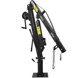 Hydraulic Pickup Truck Crane with Hand Winch Bed Hoist Jib 2000-Lb. Capacity Black