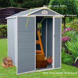 4x6ft Resin Outdoor Storage Shed Kit-Perpekto para Mag-imbak ng Patio Furniture Gray