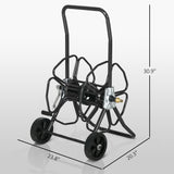 Garden Portable Water Hose Reel Cart Hold Up to 98' of 5/8" Hose (Hose Not Included) with Wheels for Yard Lawn--Black